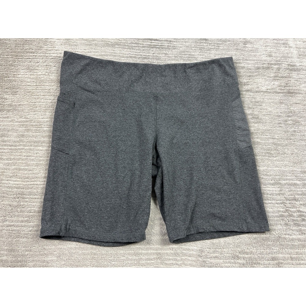 Bebe Sport Athletic Shorts Womens 3X Gray Pull‎ On Cotton Blend Yoga Biker